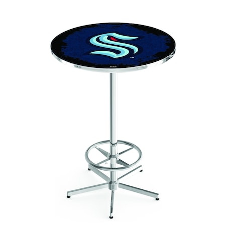 Holland Bar Stool Co 42" Chrome Seattle Kraken Pub Table L216C4228SeaKrk